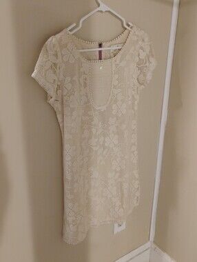 Knitted Dove 2010s does 1960s Twee Hipster Short Sleeve Lace Dress